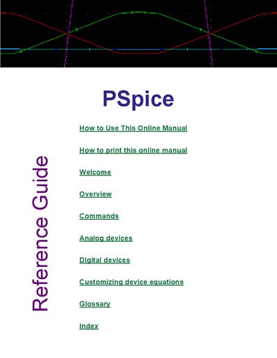 Cadence PSpice Reference Guide - cover page