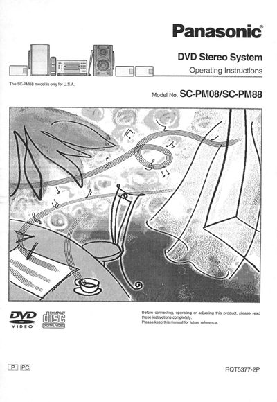 Panasonic SC-PM88 DVD Stereo System Operating Instructions - cover page