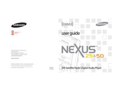 Samsung NeXus 25/50 XM Satellite Radio Digital Audio Player User Guide