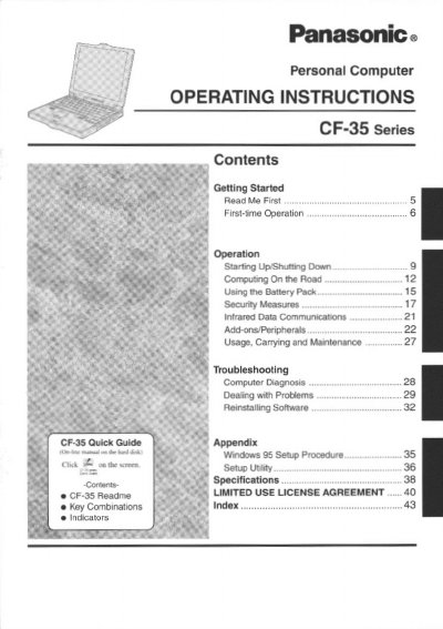 Panasonic CF35PJJ8CAM Manual