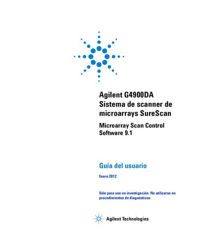 Agilent G4900DA Microarray Scanner SureScan User Guide - cover page