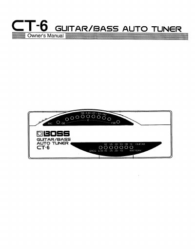 BOSS CT-3 user manual - cover page