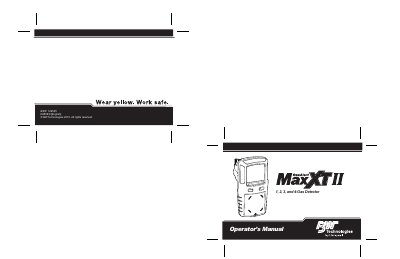 BW Technologies GasAlertMax XT II Gas Detector Operator’s Manual - cover page
