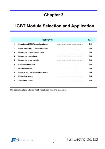 Fuji Electric IGBT Module Selection and Application Guide - cover page