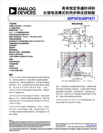 Analog Devices ADP1870/ADP1871 Buck Controller Datasheet