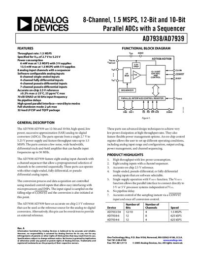 Analog Devices AD7938/AD7939 Handbook - cover page