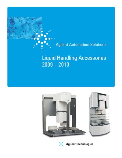 Agilent Automation Solutions Liquid Handling Accessories 2009-2010 - cover page
