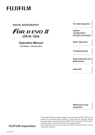 FUJIFILM FDR D-EVO II Operation Manual - cover page