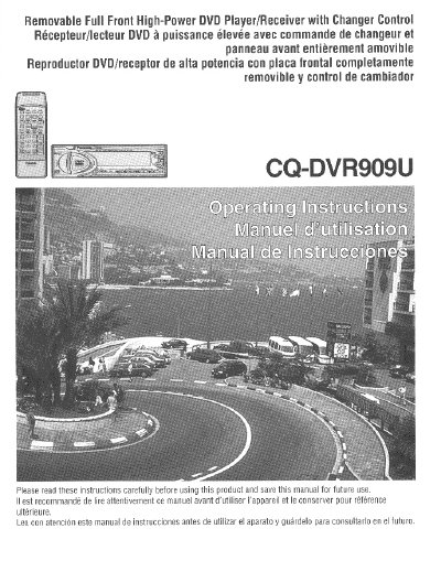Panasonic CQ-DVR909U DVD Player/Receiver User Manual - cover page