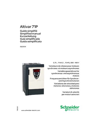 Schneider Altivar 71P Simplified Manual - cover page