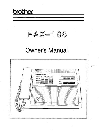 Brother FAX-195 Facsimile Transceiver Owner's Manual - cover page