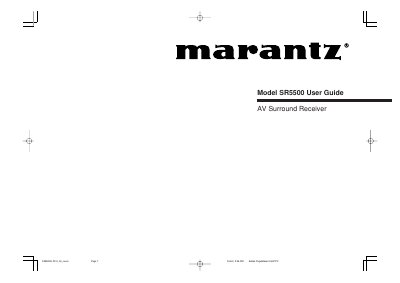 Marantz SR5500 AV Surround Receiver User Manual - cover page