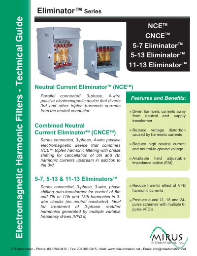 Mirus Eliminator Series Technical Guide - cover page
