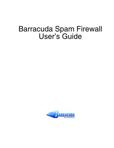 Barracuda Spam Firewall User Guide - cover page