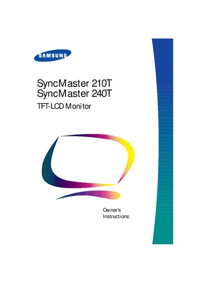  SAMSUNG SyncMaster 210T SyncMaster 240T TFT-LCD Monitor Manual - cover page