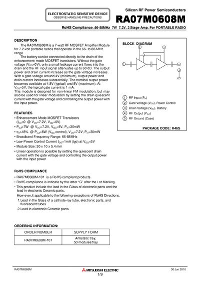 MITSUBISHI RA07M0608M Manual - cover page