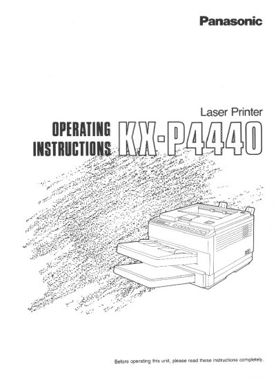 Panasonic KX-P4440 Laser Printer Operating Instructions - cover page