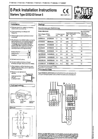 E-Pack EXS2-DI Installation Instructions - cover page