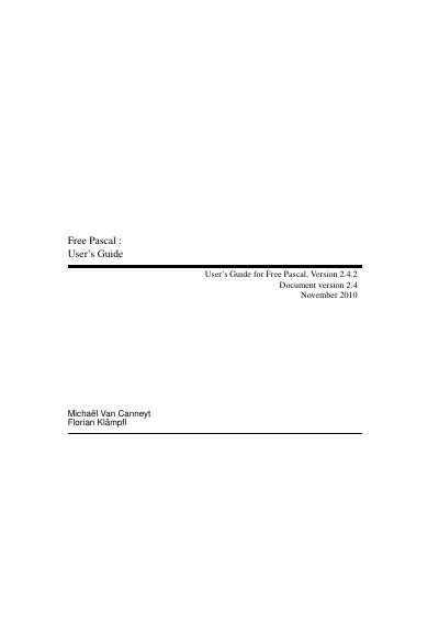 Free Pascal 2.4.2 User Manual