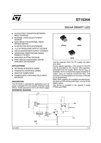 STMicroelectronics ST1534A Datasheet - cover page