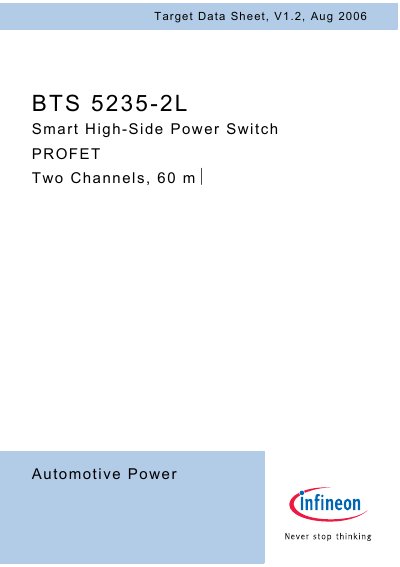 Infineon BTS 5235-2L Smart High-Side Power Switch Datasheet - cover page