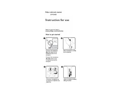 PHILIPS SHM3400 User Guide ( English ) - cover page