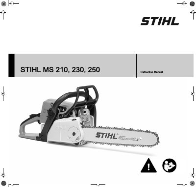 STIHL MS 210, MS 210 C, MS 230, MS 230 C, MS 250, MS 250 C Chain Saw Instruction Manual - cover page