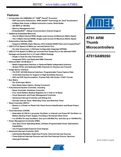 Atmel AT91SAM9260 User Manual