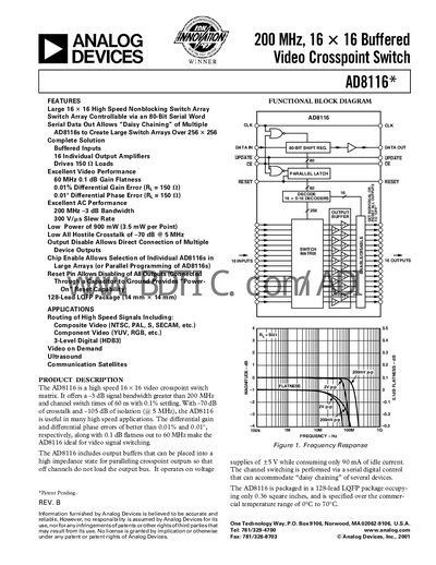 Analog Devices AD8116 Datasheet - cover page