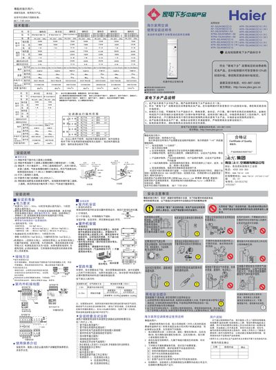 Haier household air conditioner KF-50LW/02RA1-S2 KFRd-72LW/02RA1-S2 series makeuse installation Manual - cover page