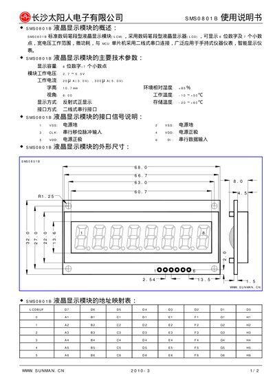Sunman SMS0801B User Manual