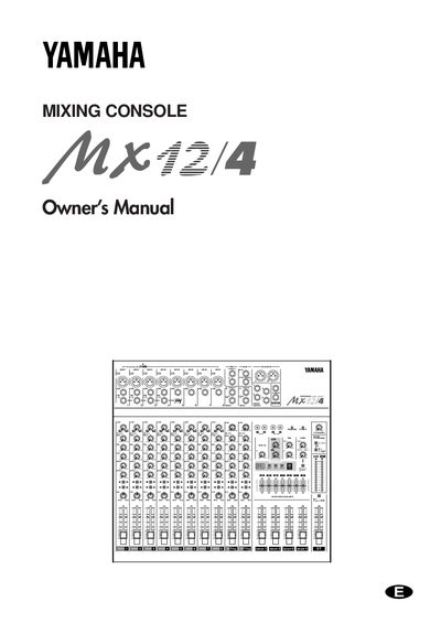 Yamaha MX12/4 Mixing Console Owner's Manual - cover page
