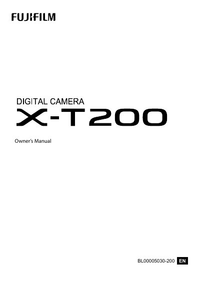 Fujifilm X-T200 Digital Camera Owner's Manual