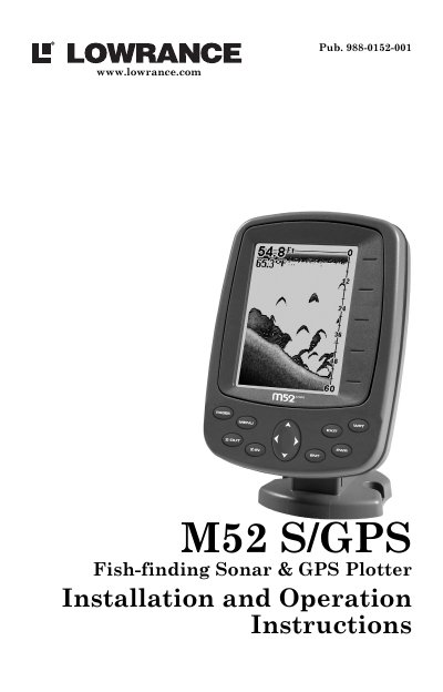 Lowrance M52 S/GPS Installation and Operation Instructions - cover page