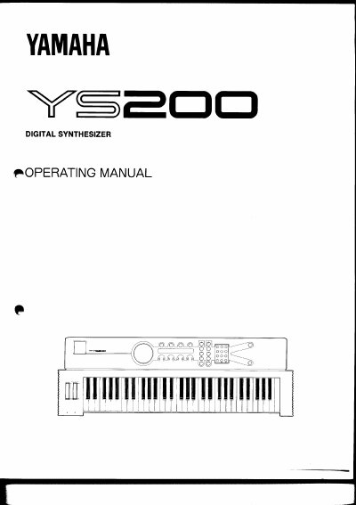 Yamaha YS200 Digital Synthesizer Operating Manual - cover page