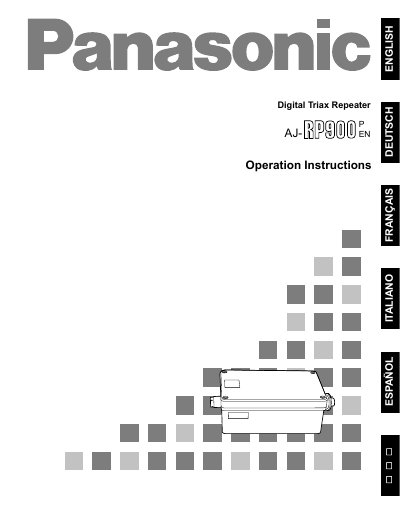 Panasonic AJRP900 Manual - cover page