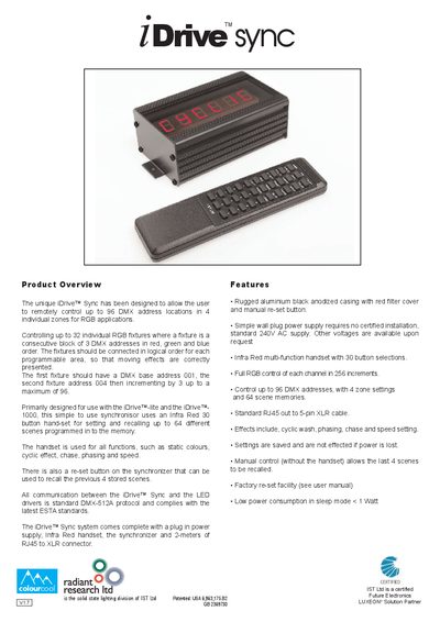 IST iDrive Sync User Manual - cover page