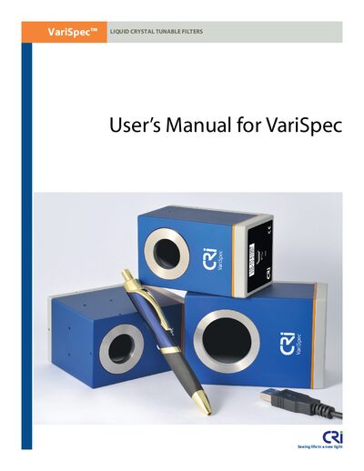 CRi VariSpec Liquid Crystal Tunable Filter User Manual - cover page