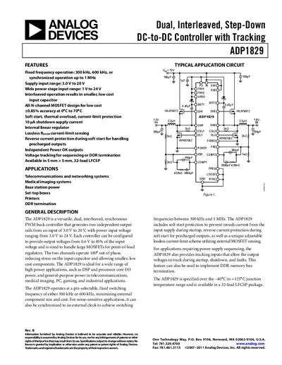 Analog Devices ADP1829 Datasheet