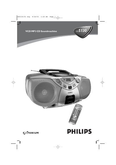 Philips AZ5130/01 VCD MP3 CD Soundmachine User Manual