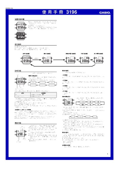 Casio 3196 User Manual - cover page