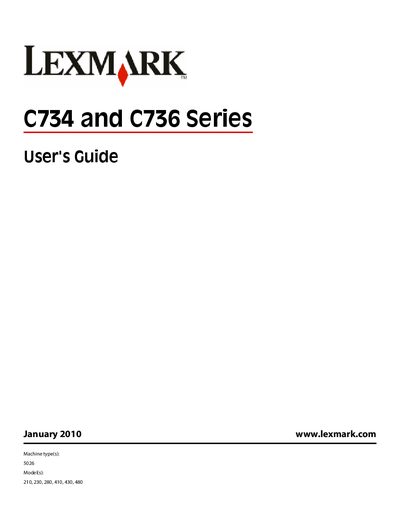 Lexmark C734/C736 Series User Manual - cover page
