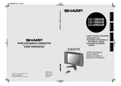 Sharp LC-13B2UB/LC-15B2UB/LC-20B2UB Liquid Crystal Television Operation Manual