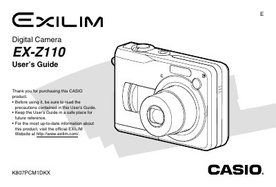 Casio EX-Z110 Digital Camera User's Guide