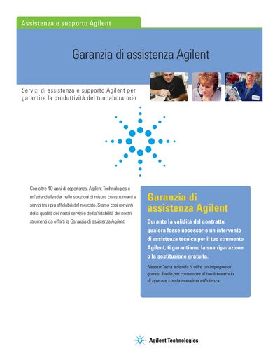 Agilent Technologies Service Guarantee Brochure - cover page
