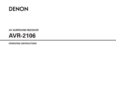 Denon AVR-2106 AV Surround Receiver User Manual - cover page