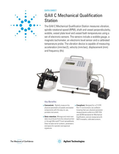 Agilent QAII C Mechanical Qualification Station Datasheet - cover page