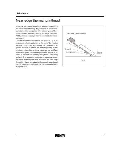 Rohm Near Edge Thermal Printhead Product Leaflet - cover page