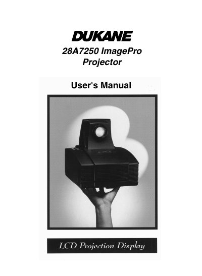 Dukane 28A7250 ImagePro Projector User's Manual - cover page