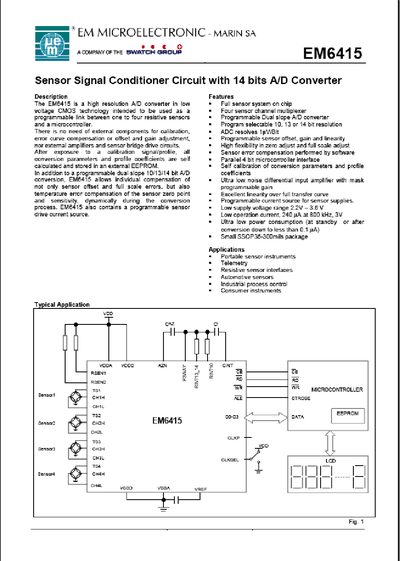 EM MICROELECTRONIC EM6415  - cover page